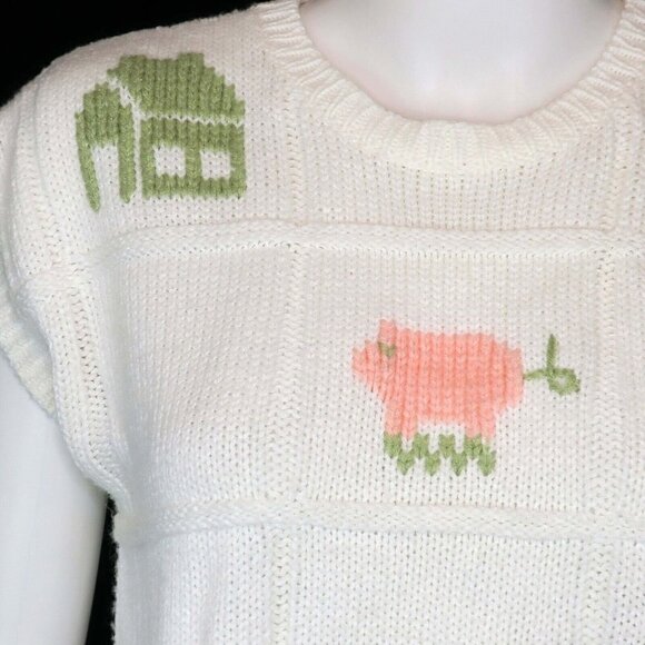 Vintage 80’s Suburban Petites Cottagecore Knit Sweater Fairy Kei Acrylic XS/SM - Picture 2 of 6